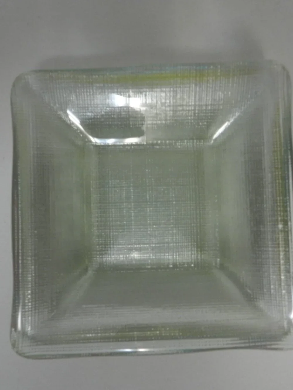 Crate & Barrel Pastel Square Side Appetizer Dessert Starter Glass Plates Set 4